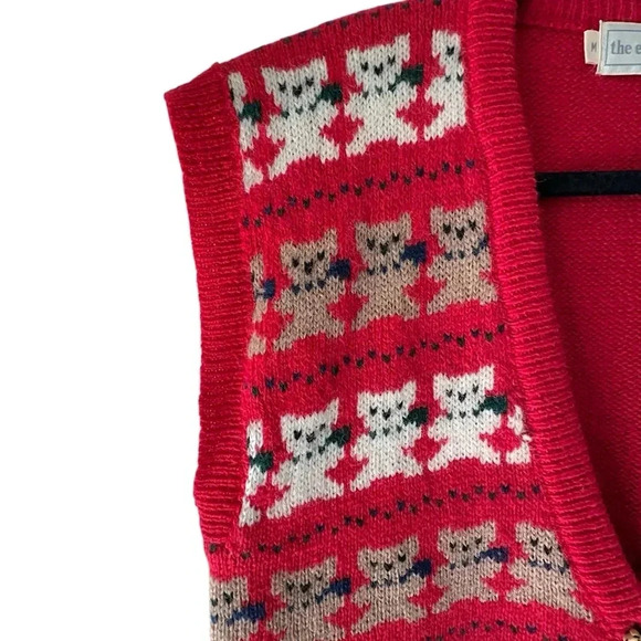 THE EAGLE’S EYE VINTAGE SHETLAND WOOL NOVELTY TEDDY BEAR VEST LIKE NEW | MEDIUM - Picture 3 of 12